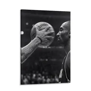 uplifting quote，Focus & Determination –    Featuring Kobe Bryant Kobe Bryant    – Focus & Determination for Your Space wall art  HomeDecor BlackAndWhiteArt print canvas inspirational
