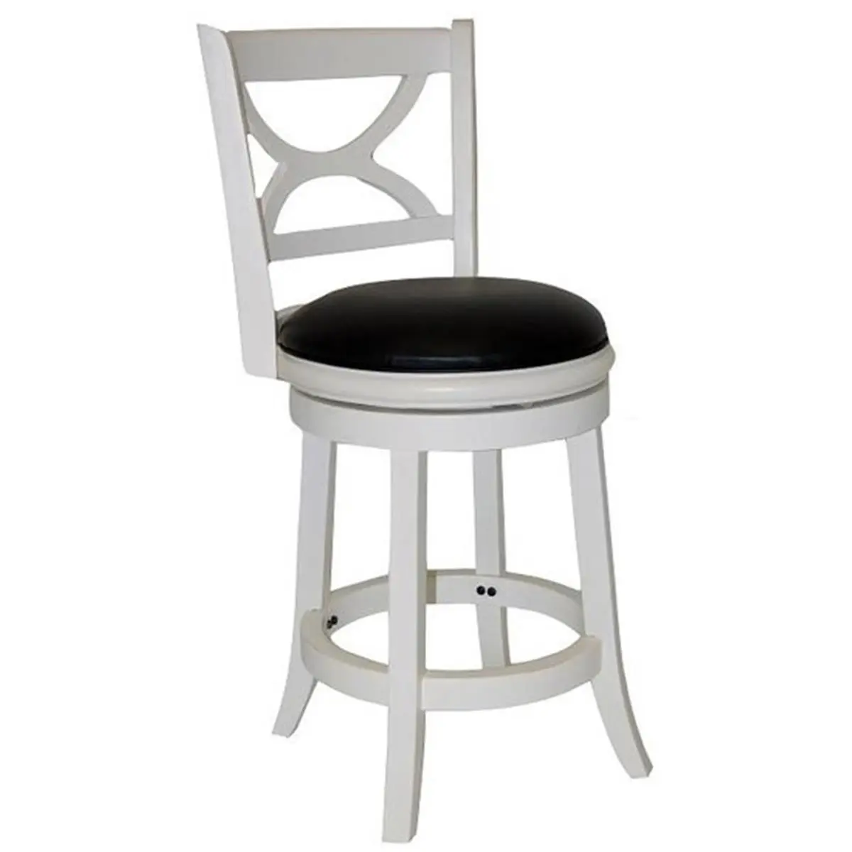 212 MAIN Florence 25-in Swivel Counter Stool - Buttermilk, Curved Back, Distressed Finish, Hardwood, Counter Height Barstools