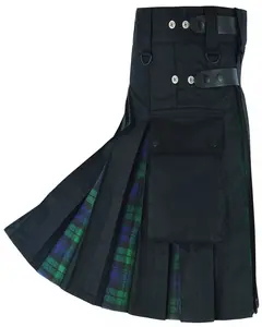 Scottish Men's Cotton & Tartan Fashion Hybrid Utility Deluxe Kilt USA Stock