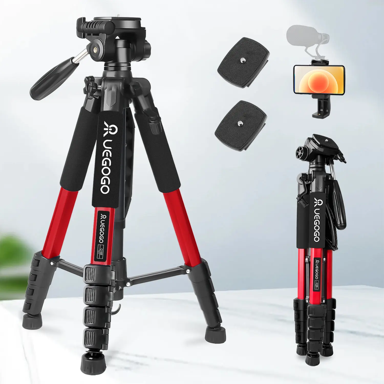 UEGOGO A Camera Tripod, 74 "tripod Camera For Mobile Video Photography, Heavy Duty Tall Camera Tripod, Professional Travel Digital SLR Tripod, Carrying Expansion Plate And Mobile Phone Clip, Professional Shooting Equipment