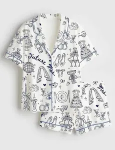 Future Mrs Bride To Be Gift In My Engaged Era Satin Short Pajama Set, Gonna Get Married Coquette Wedding Bride Short Pajamas, Matching Family Sleepwear Set, Pajama Set For Men Women Kids