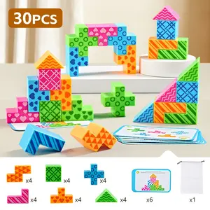 Educational Logic Building Puzzle Blocks 3D Jigsaw, Parent-Child Interactive Toy, Stem Learning Toys for Kids, Educational Gift