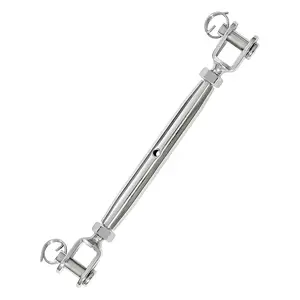 M8 Jaw and Jaw Turnbuckle, Stainless Steel Turnbuckle Heavy Duty Turn Buckle, 4409lbs Working Load Limit, Durable for Wire Rope Cable