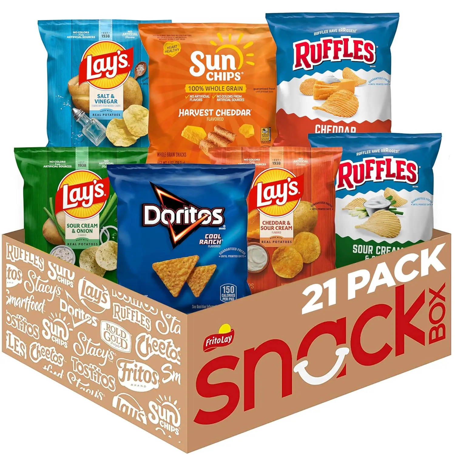 Frito-Lay Tangy Favorites Mix, Variety Pack of Chips (Pack of 21)