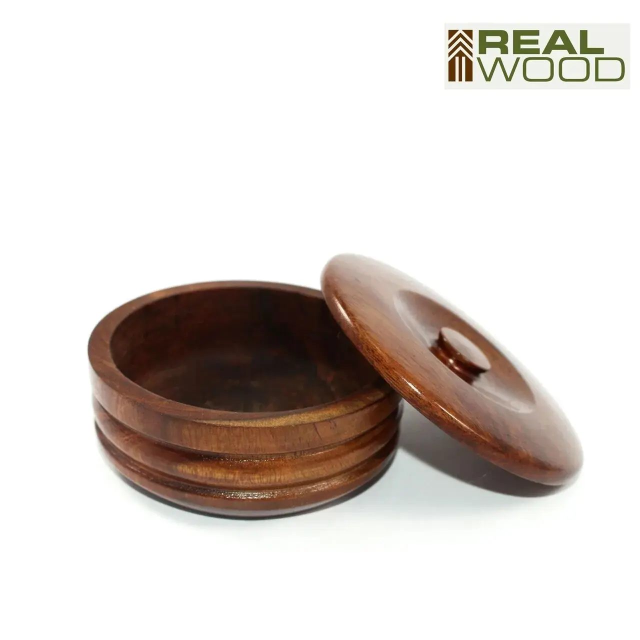 Wooden Shaving Bowl Wood Cup Mug with Lid Shaving Soap Bowl for Men Easy to Lather Fits All Shave Soap Wet Shaving Brush By Krisp Beauty