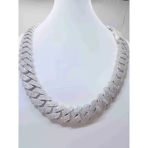 VVS Diamond Set Cuban Chain Necklace Hip Hop Style Ice Crystal Diamond 20mm  High Quality Miami Cuban Chain Necklace Fashion Shine Chilled Hip Hop Necklace Jewelry Star Shine Necklace