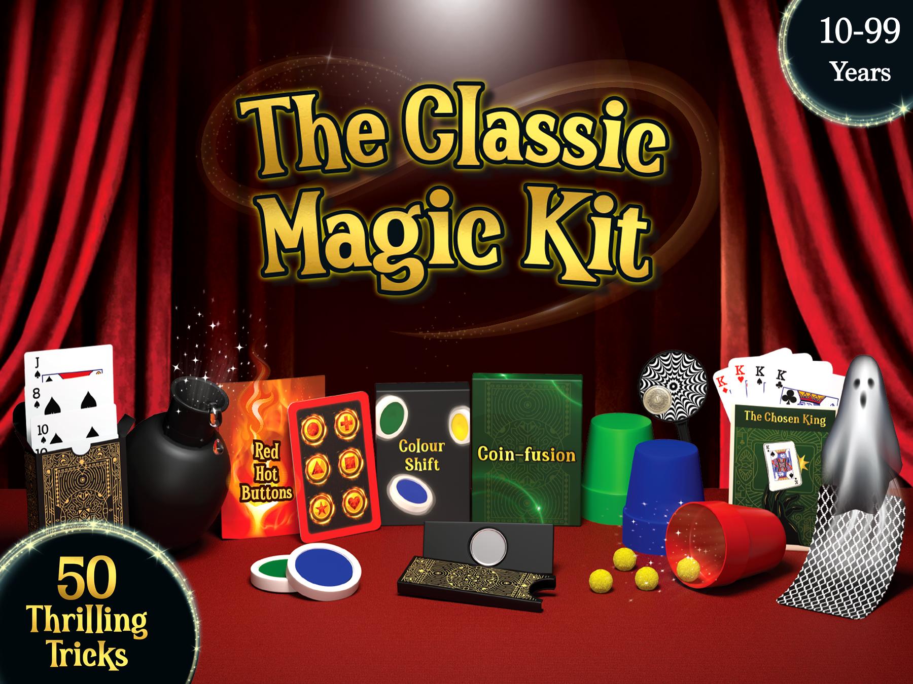 Skillmatics Magic Kit for Kids – Perform 50 Classic Magic Tricks & Illusions with Real Magician Props, Step-by-Step Guide & Secret Techniques, Fun Gift for Boys & Girls Ages 8 to 99