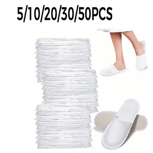 1-20 Pairs Disposable Slippers, Spa Slippers, Indoor Slippers, Unisex Non-Slip Closed Toe, Suitable for Hotel Home Travel