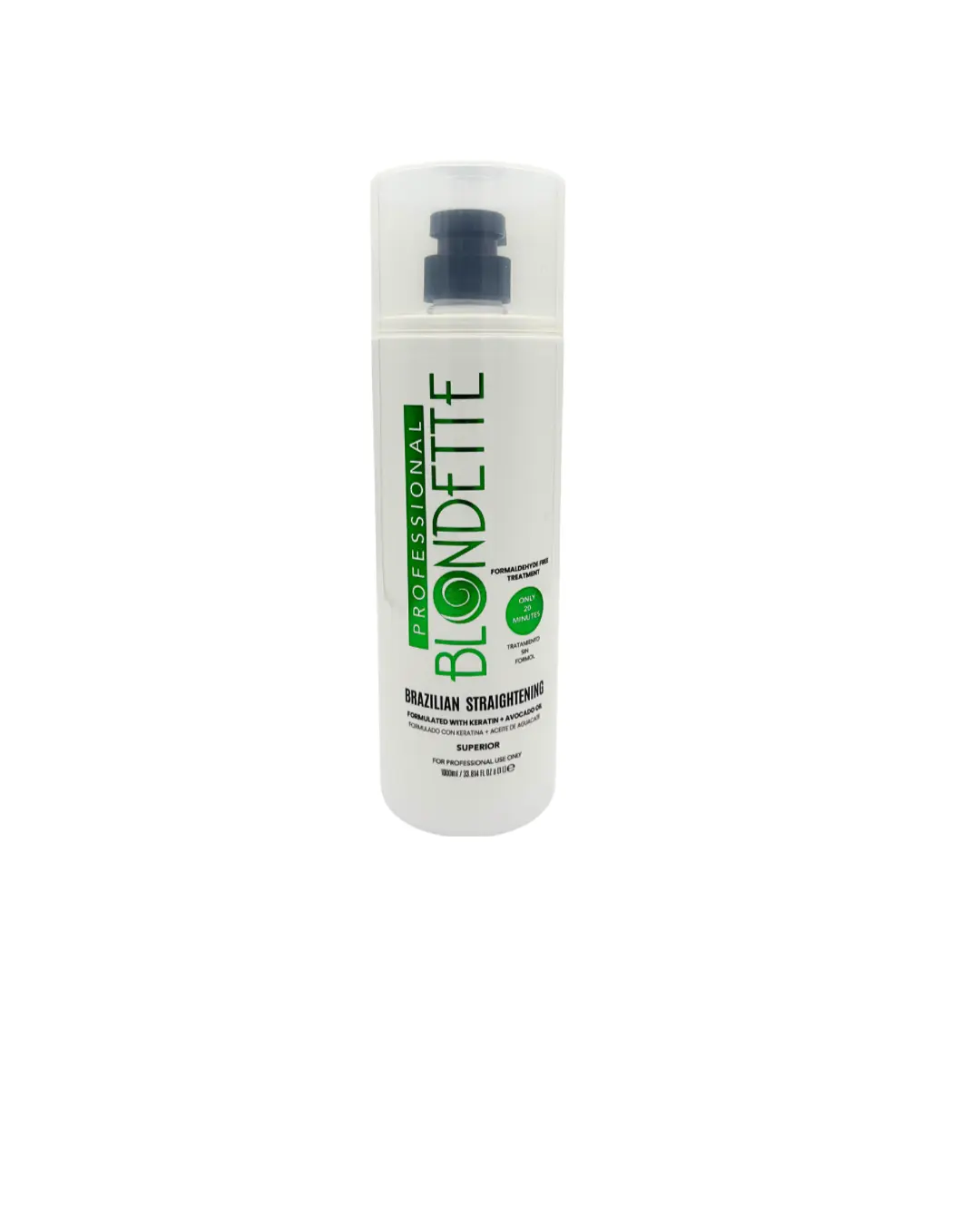 Blondette Brazilian Keratin Hair Smoothing Treatment 32 fl oz Formaldehyde FREE for Smooth Shiny Hair with Avocado Extract