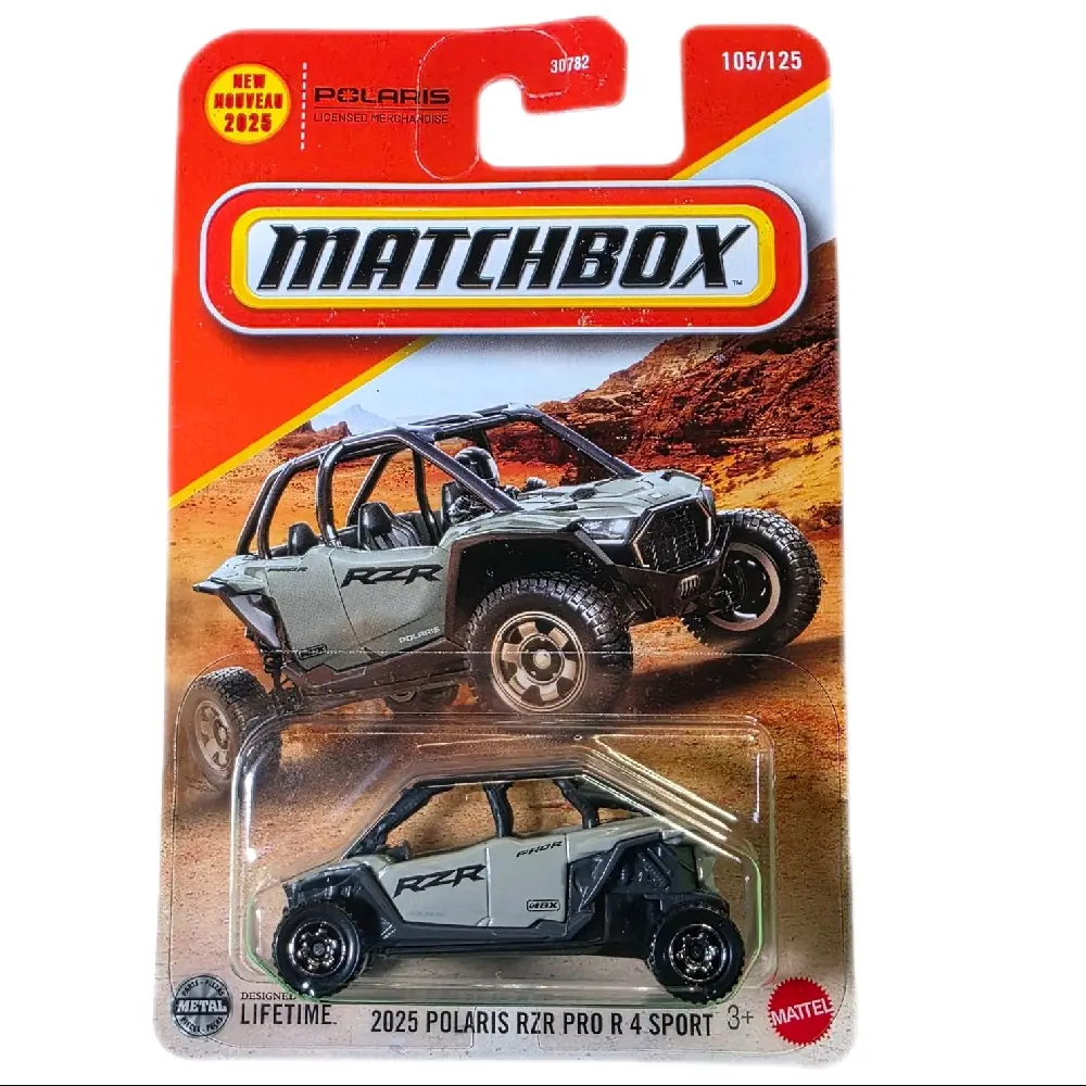 Matchbox 2025 Polaris RZR PRO R 4 SPORT Diecast Off-Road UTV Model Car - Factory-Sealed Diecast Vehicle, Exposed Roll Cage, Aggressive Suspension, 105/125 New Model