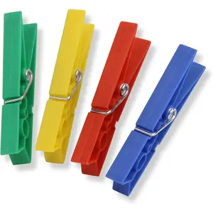 Waterproof Colorful Clothespins – 2 lb. Capacity Heavy Duty Plastic Pins, Clothes Pins Colored for Crafts, Laundry, Drying, Clotheslines, Chip Clips & Home Organization, 50 per Pack