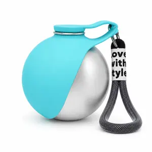 Portable Dog Water Bottle with Foldable Bowl | Leakproof Pet Travel Water Cup for Walking & Outdoor Use