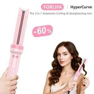 FORLIFA-Pro HyperCurve:Pro 3 in 1 Automatic Curling&Straightening Iron,AirBlow Tech with Cooling Air,1.1billion Negative Ions,72H  Hold,Triple Hair Protect&Burn-Free,Automatic Shut-Off,2-Way Rotation,Anti-Scald,Anti-Tangle,TikTokShopSpringGlowUp