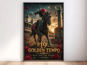 HOT ITEM! Golden Tempo 2026 Kentucky Derby Winner Run for the Roses Poster