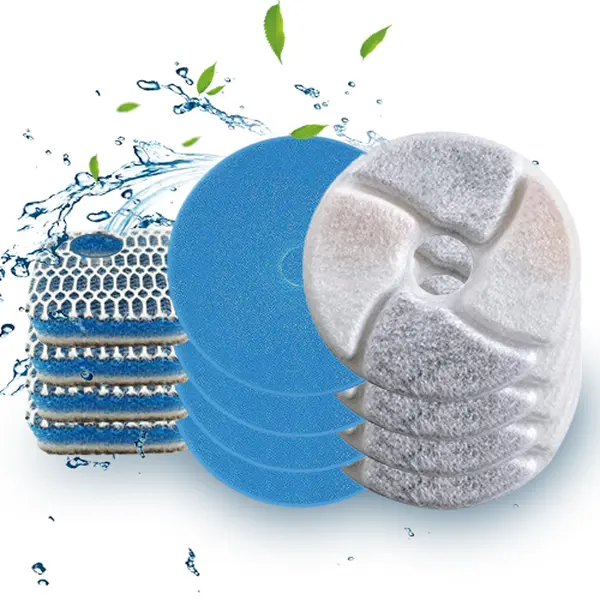 Cat Water Fountain Filters 4 Pack Cat Fountain Filter Replacement, 3 Triple Filtration System, Activated Carbon Filters for 2.2L/73oz Automatic Pet Fountain Filter