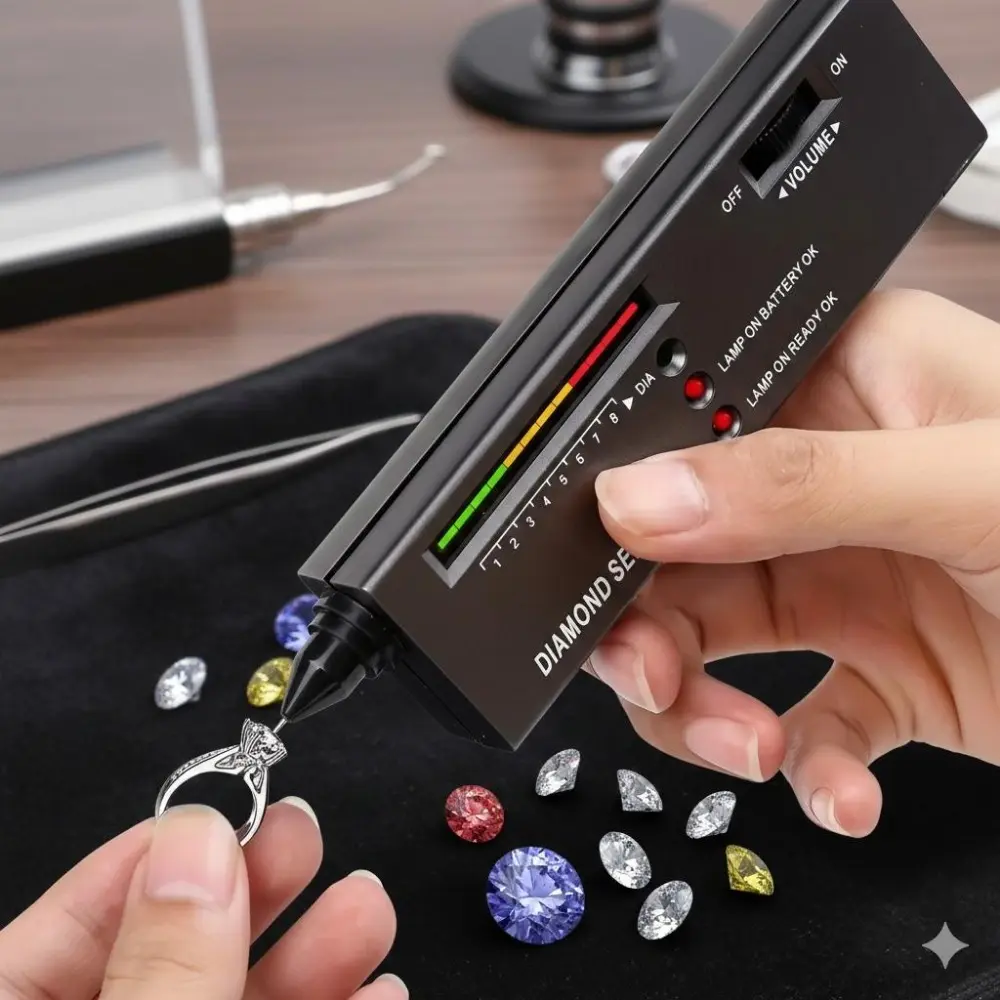 Professional Diamond Tester Detector: Portable Gemstone Authenticator for Diamonds, Jade, Crystals & Precious Stones | Hardness & Legit Check Tool