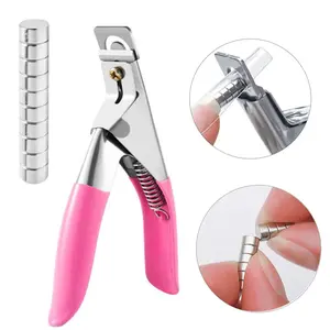 Professional U-Shaped Nail Clipper with 10pcs Measuring Magnets for Acrylic Nails, Precise Length Control Trimmer for DIY Home Salon Manicure Nail Care