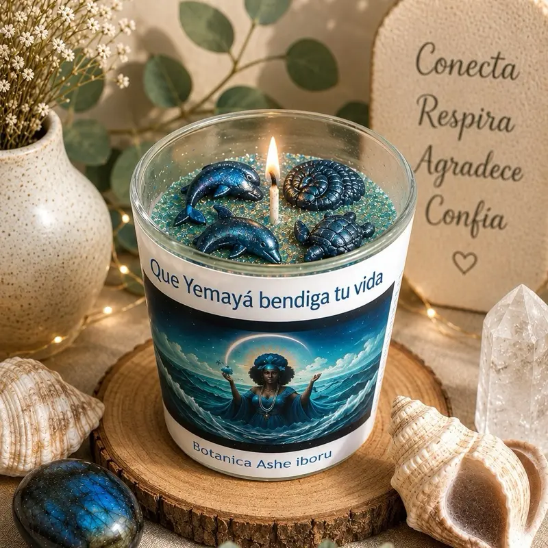 Velas decorada de yemaya Candle