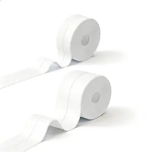 Caulk Tape, 2×10.5 FT Peel and Stick Waterproof Seal Tape - No Tools No Mess Self-Adhesive Waterproof Tape for Toilet Bathtub Sink Tub Kitchen Countertop, Flexible PVC Strip Filler Caulking Tape