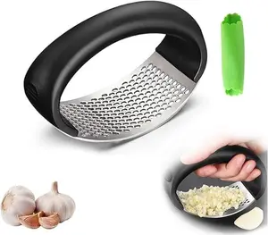Garlic Press Rocker – Stainless Steel Manual Garlic Crusher & Masher Kitchen Utensils Gadgets Kitchen Cooking Accessories