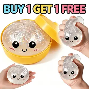 【BUY 1 GET 1 FREE】Big Dumpling Squishy, Random color Bun Fidget Toy, Soft TPR Material, Stress Relief, Unboxing Surprise,rare squishy Random Style per Pack.Perfect for graduation,Easter gifts, suitable for children to exchange gifts