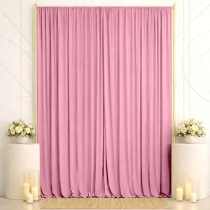 Spandex Backdrop Curtain Pink 10ft x 14ft, 4-Way Stretch Wrinkle-Free Photo Booth Backdrop with Rod Pockets for Wedding & Events