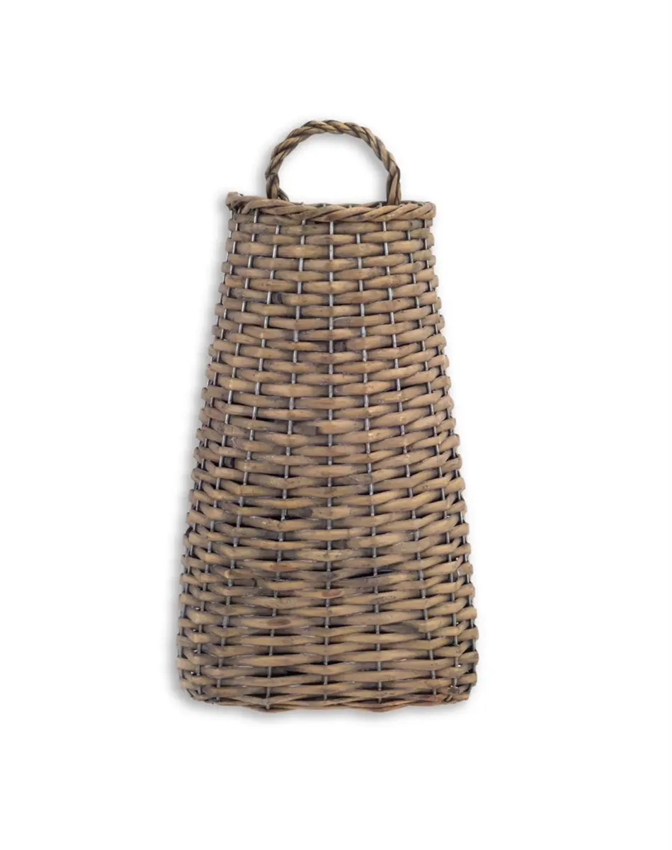 Melrose International 69388DS 14 in. Willow Wall Basket, Brown - Set of 6