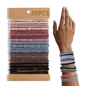 20 PCS Boho Style Hair Tie, Minimalist Headwear Suitable for Thick Hair, Braid, Fashion Hairstyles Band Hair Accessories for Party, Daily Clothing Decor