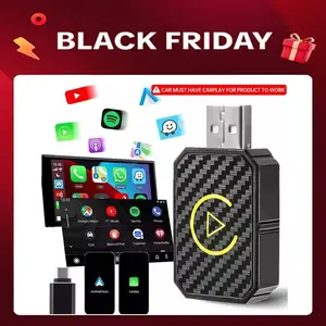 2-in-1 Mini Wireless CarPlay Adapter, for Factory Wired Carplay Cars from 2016 Onward,Dongle,Switch from Wired to Wireless, TIKTOKBLACKFRIDAY