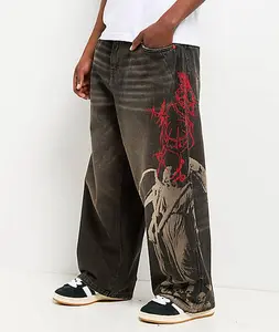 Vitriol Void Angel Black Wash Ultra Wide Leg Jeans