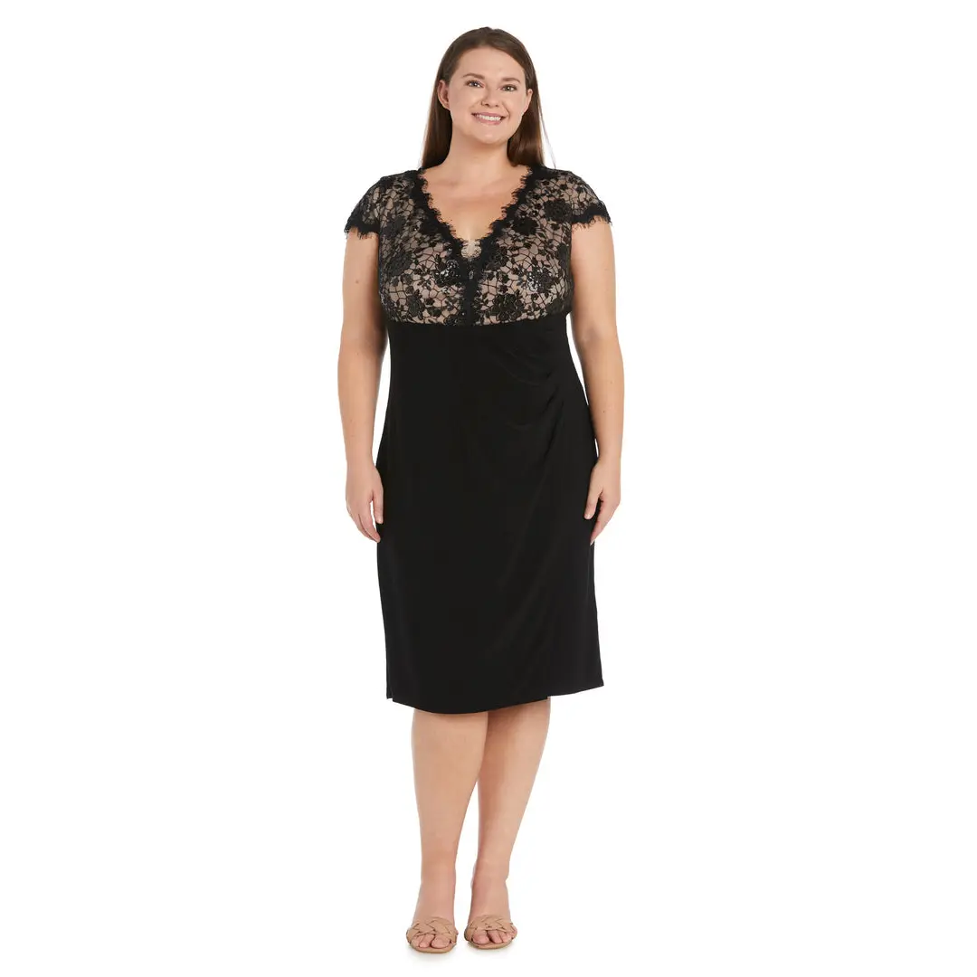 R&M Richards 1582W Short Sequin Plus Size Cocktail Dress