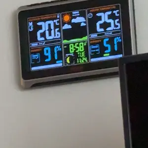 VEVOR Weather Station Indoor Outdoor,  7.5 in Large Color Display, Wireless Digital Home Weather Station, with Sensor Atomic Clock Adjustable Backlight Forecast Data Calendar Alarm Alert Temperature