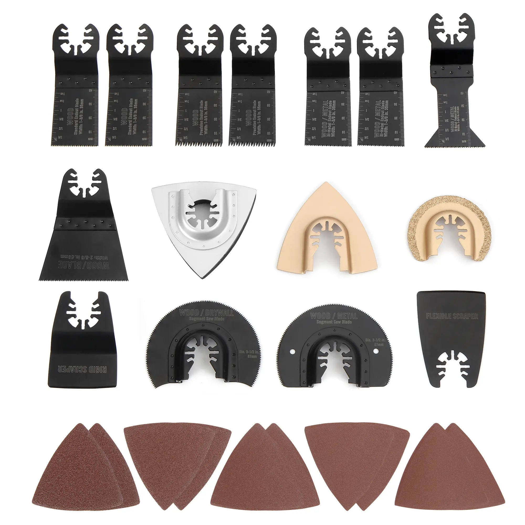 #backtoschool WORKPRO 25-piece Oscillating Multitool Accessories, Quick Release Oscillating Saw Blades to Cut Wood Metal Plastic, Fit Dewalt Worx Milwaukee Black&Decker Rockwell Makita Fein Craftsman