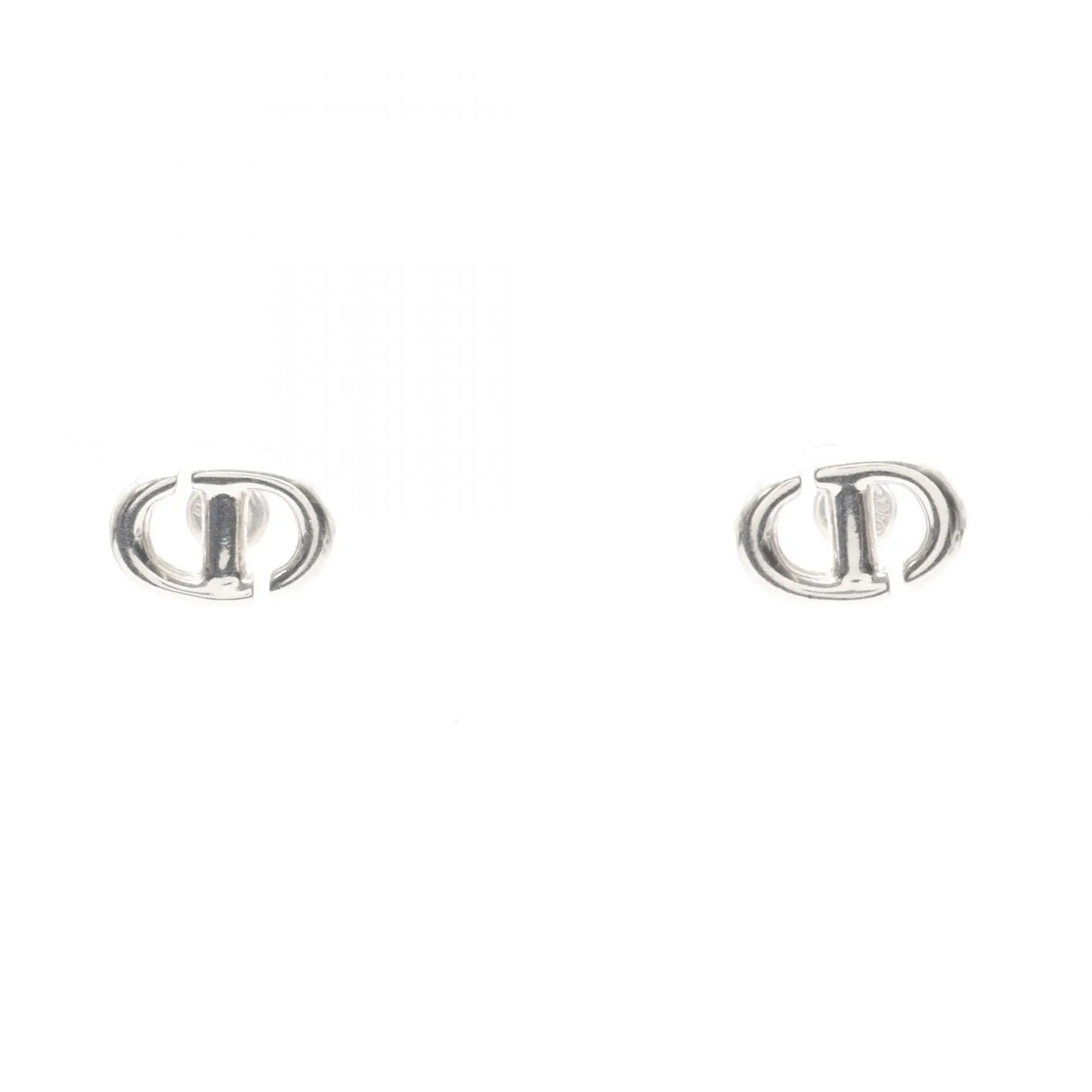 Pre-owned Dior Stainless Small Leather Goods CD Logo Earrings