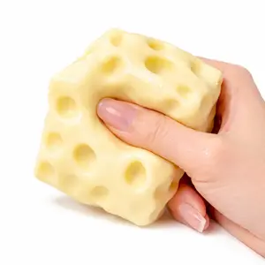 Cheese Squishy Toy Stress Relief Fidget Squeeze Toy Soft Moldable Sensory Decompression Gift for Anxiety Relief Slow Rebound or Super Moldable Options