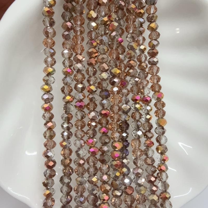 4mm Crystal Glass Beads Flat Faceted Loose Spacer Glass Beads for Jewelry Making Jewelry DIY  10strings （1000-1100pcs)