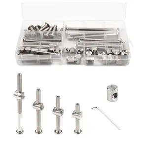 Bed  Screws Hardware Replacement Kit- Hex Drive Socket Cap Screws Barrel Nuts Assortment Kit for Beds Headboards Chairs Furniture.