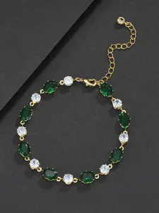 1pc Oval Candy Hip-Hop Bracelet, High Cost Performance Jewelry, Adjustable Tail Link, Unisex Copper Chain, Metal Plated