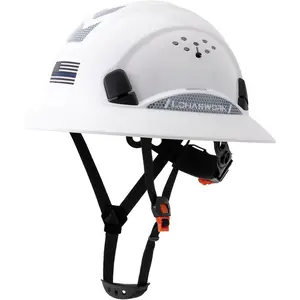 Full Brim Hard Hat Vented Hard Hat Cascos De Construccion Adjustable Cool Vent Work Hard Hat for Men Women with Reflective Stickers