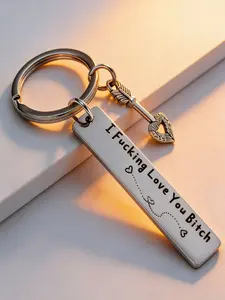 Funny Best Friend Keychain Pendant, Stainless Steel Key Ring with Quote, Friendship Gift for Friends and Siblings, All Seasons
