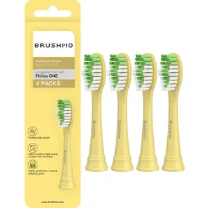 Brushmo Replacement Toothbrush Heads Compatible with Philips Sonicare One Toothbrush, for HY1100 BH1022/02 Brush Head (Mango) 4 Pack Sonicare-Compatible Toothbrush