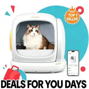 Meowant SC02 75L Large Smart Automatic Litter Box Enclosure - APP Control, Self-Cleaning Litter Box, Odor Removal, Anti-Pinch Design, Easy Installation for Multiple Cats, Smart Litter Box
