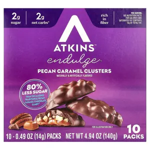 Atkins Endulge™, Pecan Caramel Clusters, 10 Packs, 0.49 oz (14 g) Each