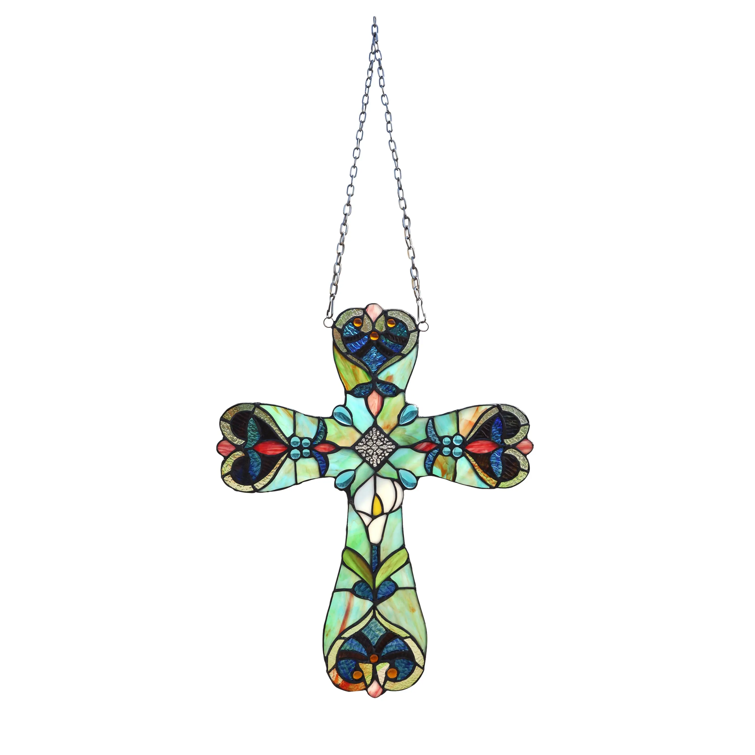 3P503-TG20XPN RADIANCE goods Victorian Tiffany-style Stained Glass Window Panel 20" Tall