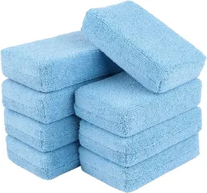 Microfiber Applicator Pad-8Pack,  Wash Sponge,  Microfiber Sponge and Cleaning Pads,  for Effortless Wax, Sealant, and Conditioner Application - Blue