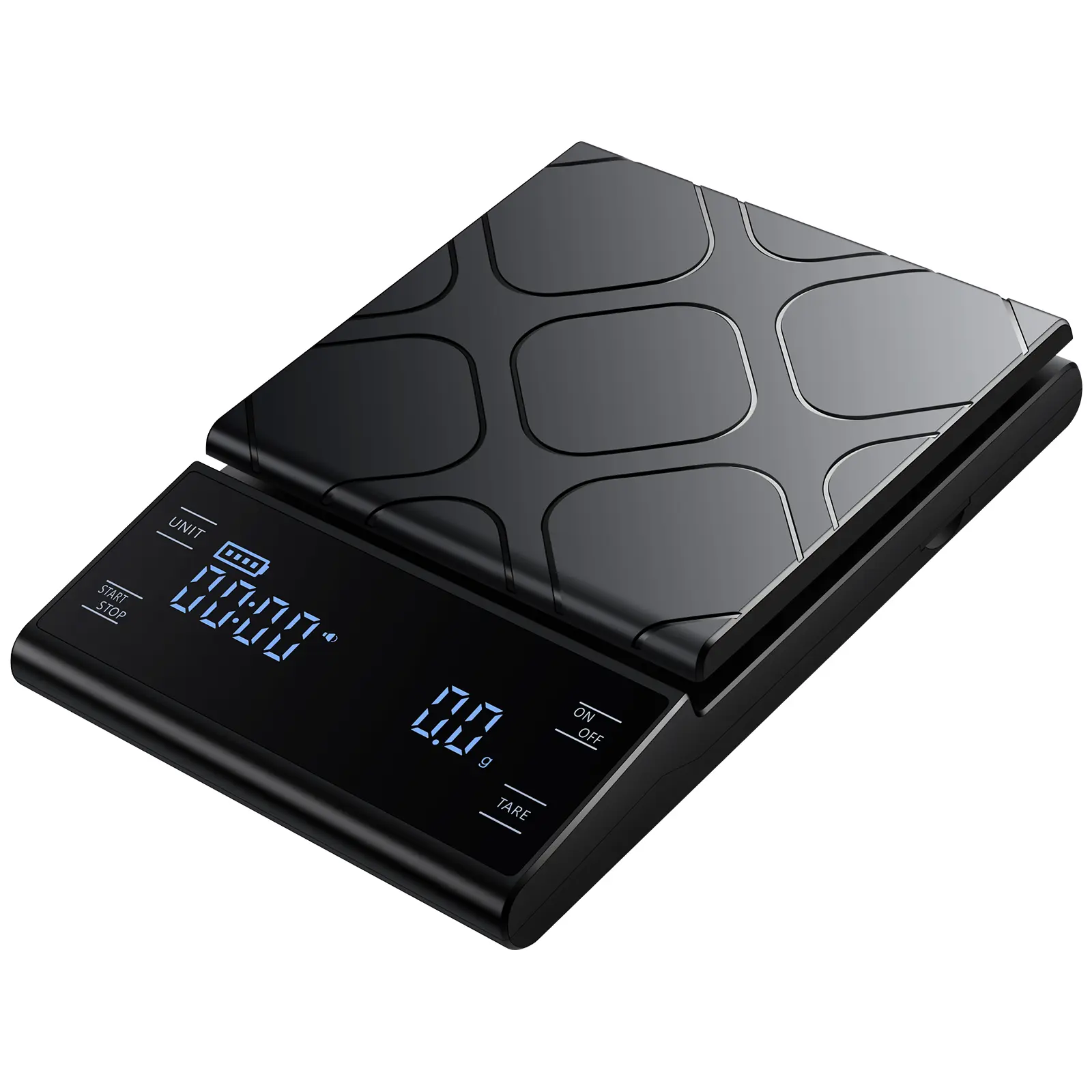 Digital Kitchen Scale with Back-Lit LCD Display, 3kg/0.1g High Precision Pour Over Drip Espresso Scale with Timer, Coffee Scale for Kitchen Use, Units g/oz/ml/lb/fl