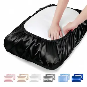 1pc/2pcs Satin Pillow Cases, Silk Pillow Cover with Elastic Band, Soft Silk Satin Pillowcase for Hair & Skin, Standard Queen Size, Room & Halloween Decor