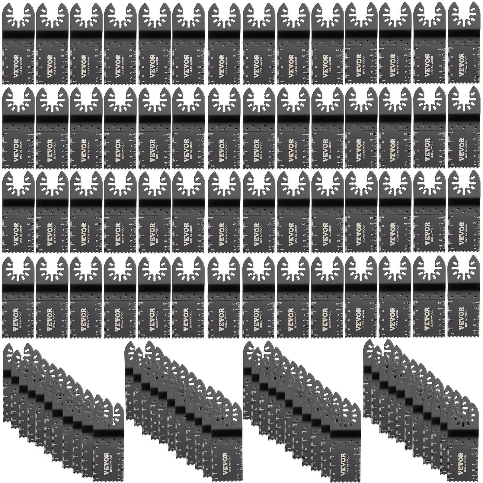【Summerfinds】VEVOR 100PCS Oscillating Saw Blades,  , Quick Release Multitool Blades Kit, HCS Tool Blades for Wood Plastic Metal Nails Bolts, Compatible with Dewalt Dremel Fein Worx Bosch Makita Milwaukee VEVOR Super Brand Day