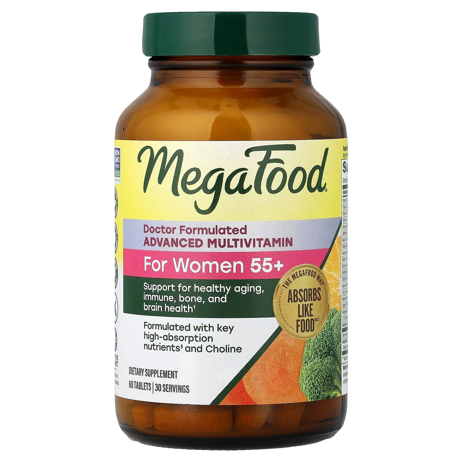 MegaFood Advanced Multivitamin, For Women's 55+ , 60 Tablets