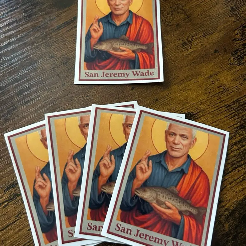 Saint Jeremy Wade Stickers - Featuring San Jeremy Wade Iconography with Unique Design Elements